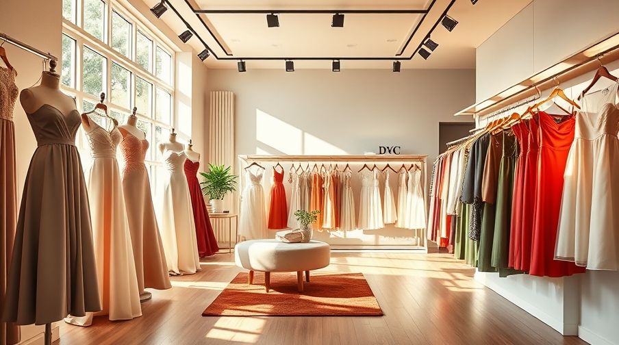 không gian mở shop váy nữ